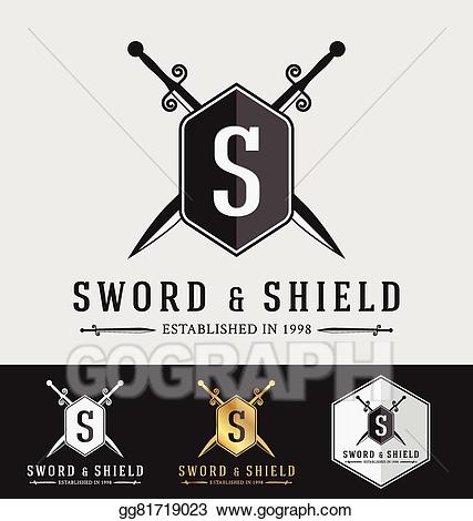Vector art and shield. Sword clipart sward
