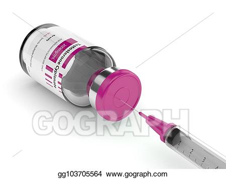 Stock illustration d render. Syringe clipart testosterone