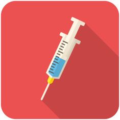 Cartoon half filled with. Syringe clipart vector