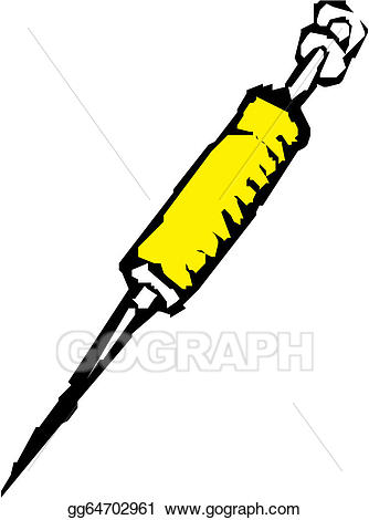 Syringe clipart vector. Stock medical illustration 