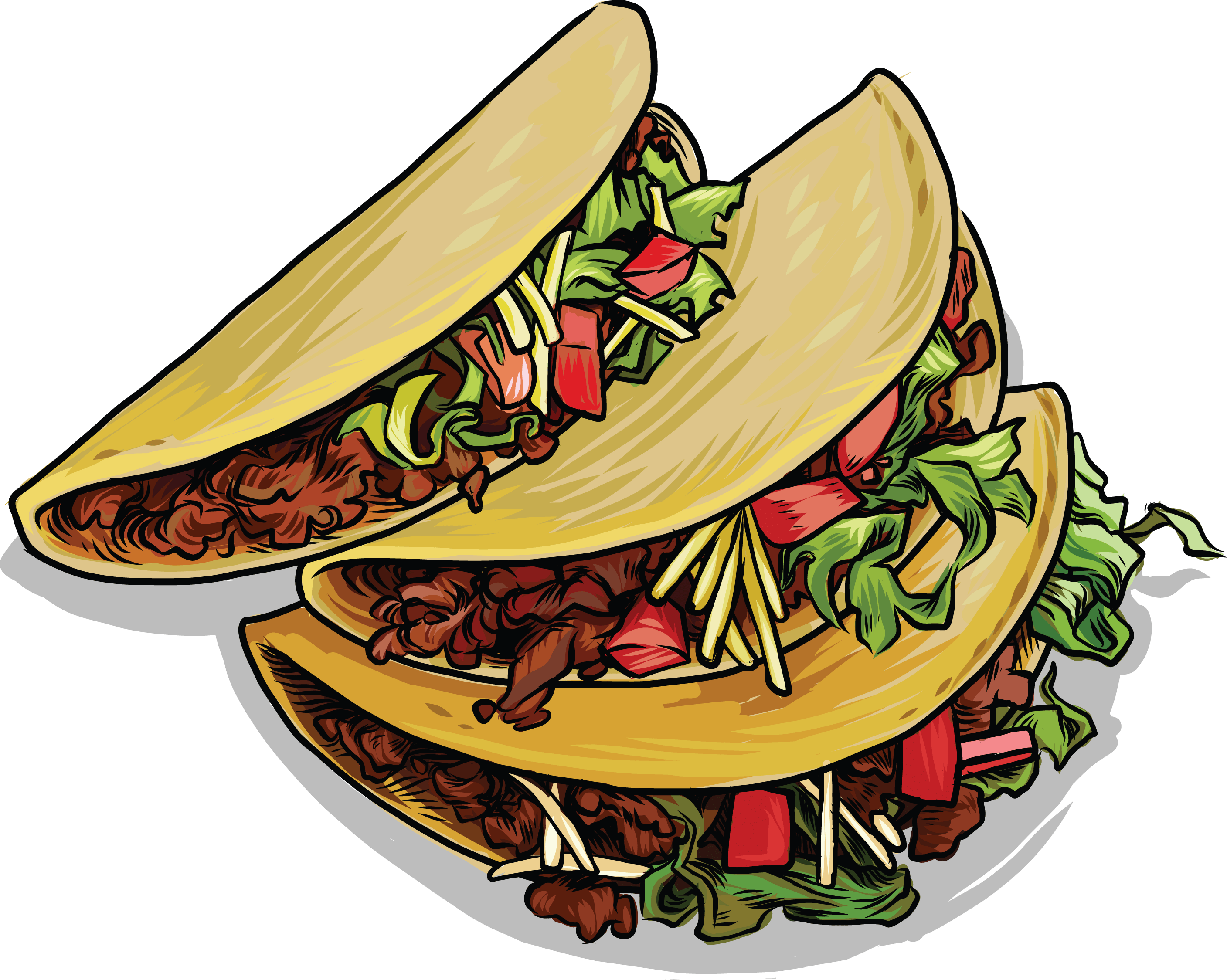 tacos clipart coloring