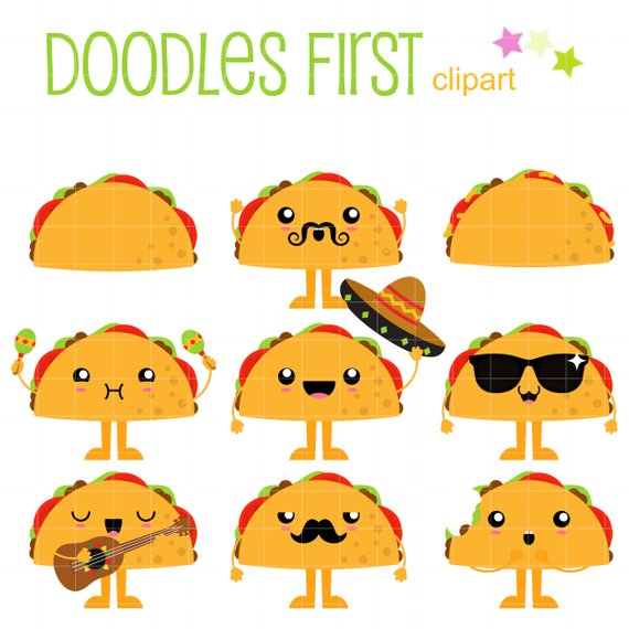 Tacos clipart cute. Clip art for scrapbooking