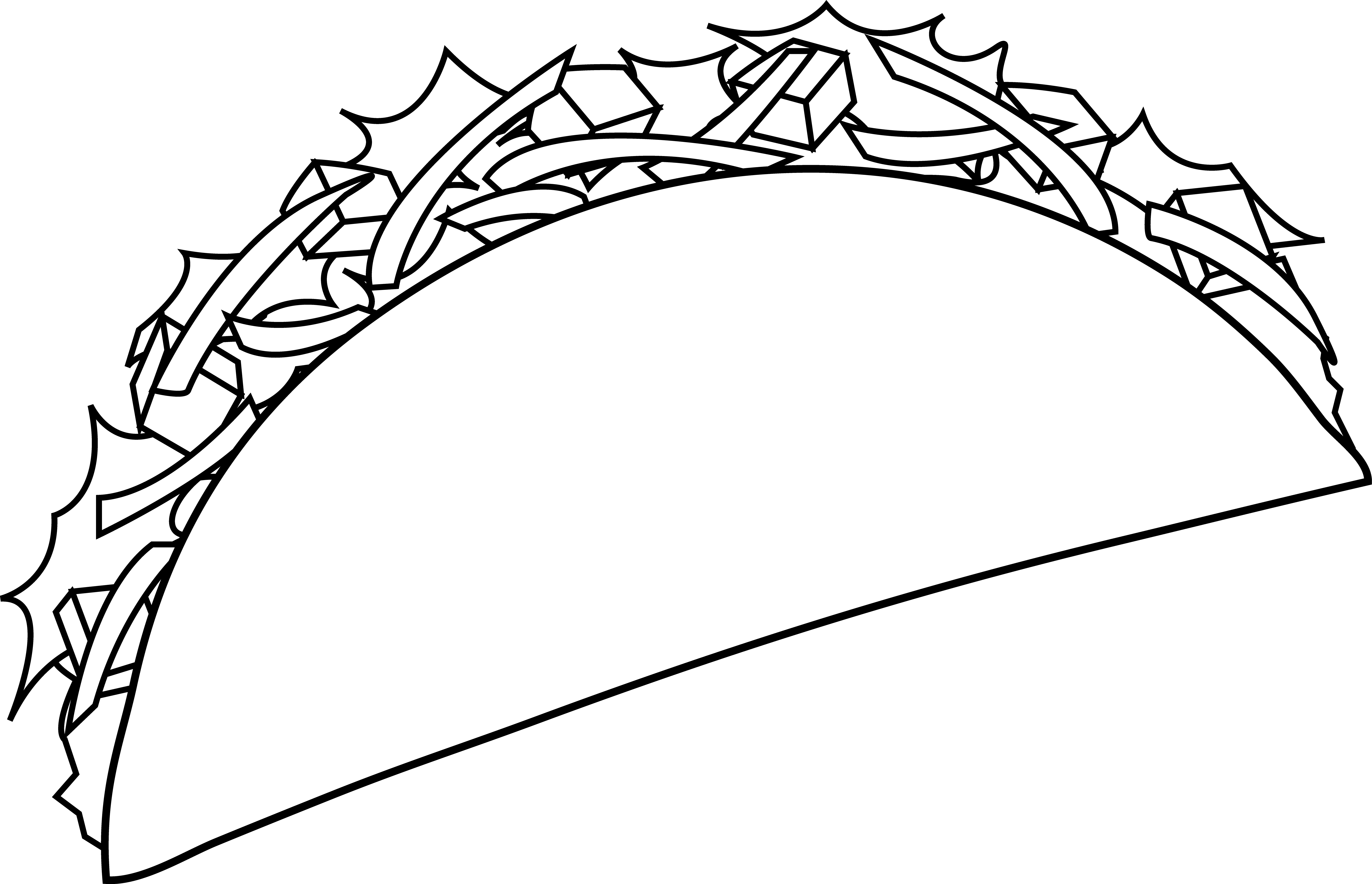 Taco black and white. Tacos clipart drawn