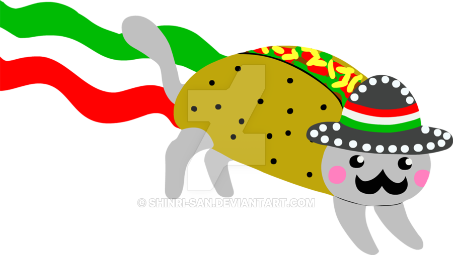 Mexican taco nyan by. Tacos clipart drawn