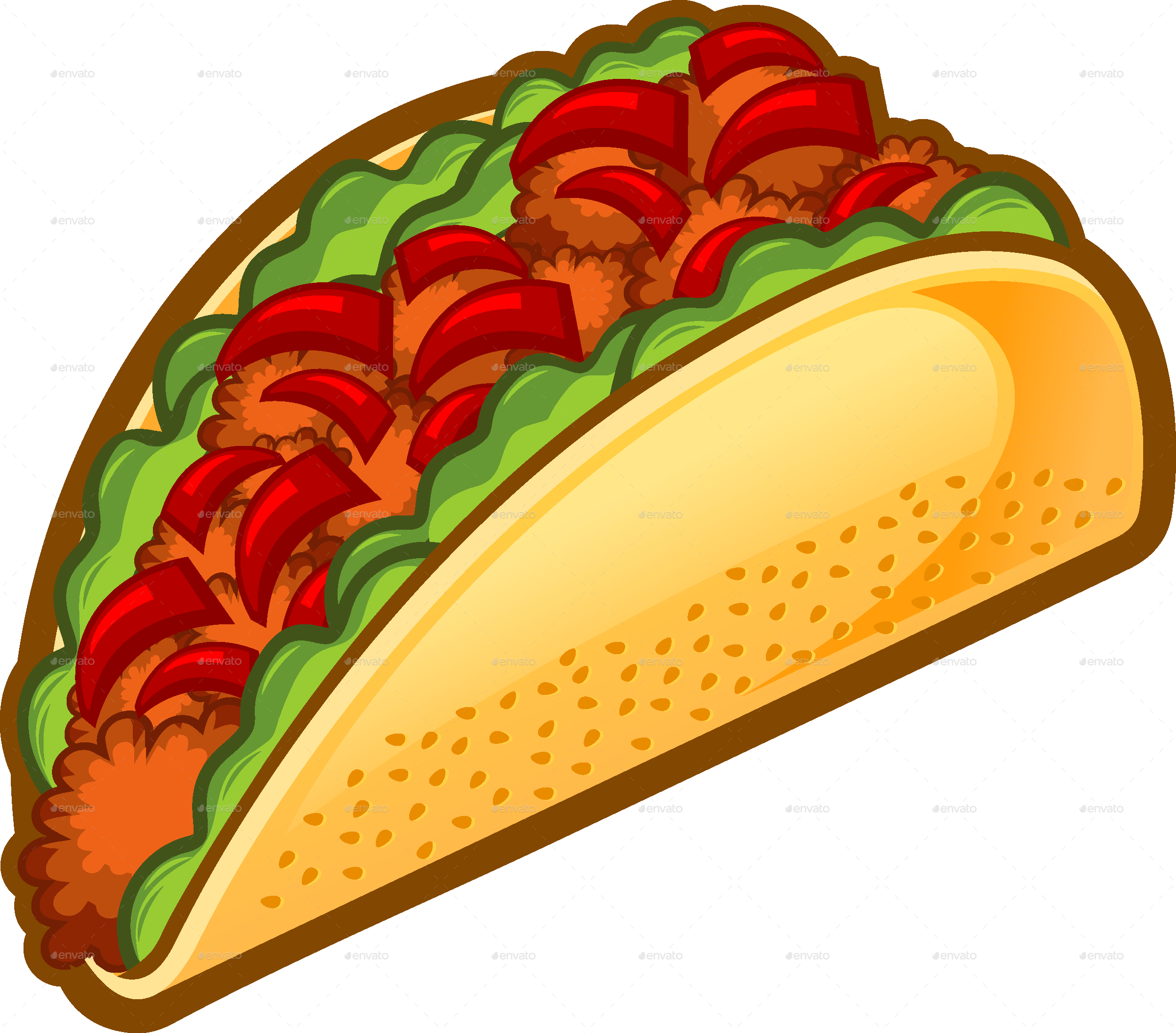 Tacos clipart fast food. Taco by rockdoodle graphicriver