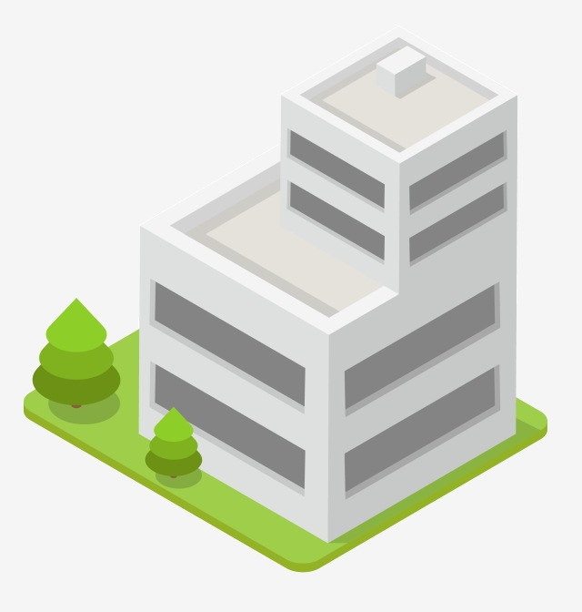  d gray building. Tall clipart flat house