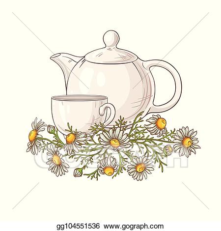 Vector stock illustration clip. Tea clipart chamomile tea