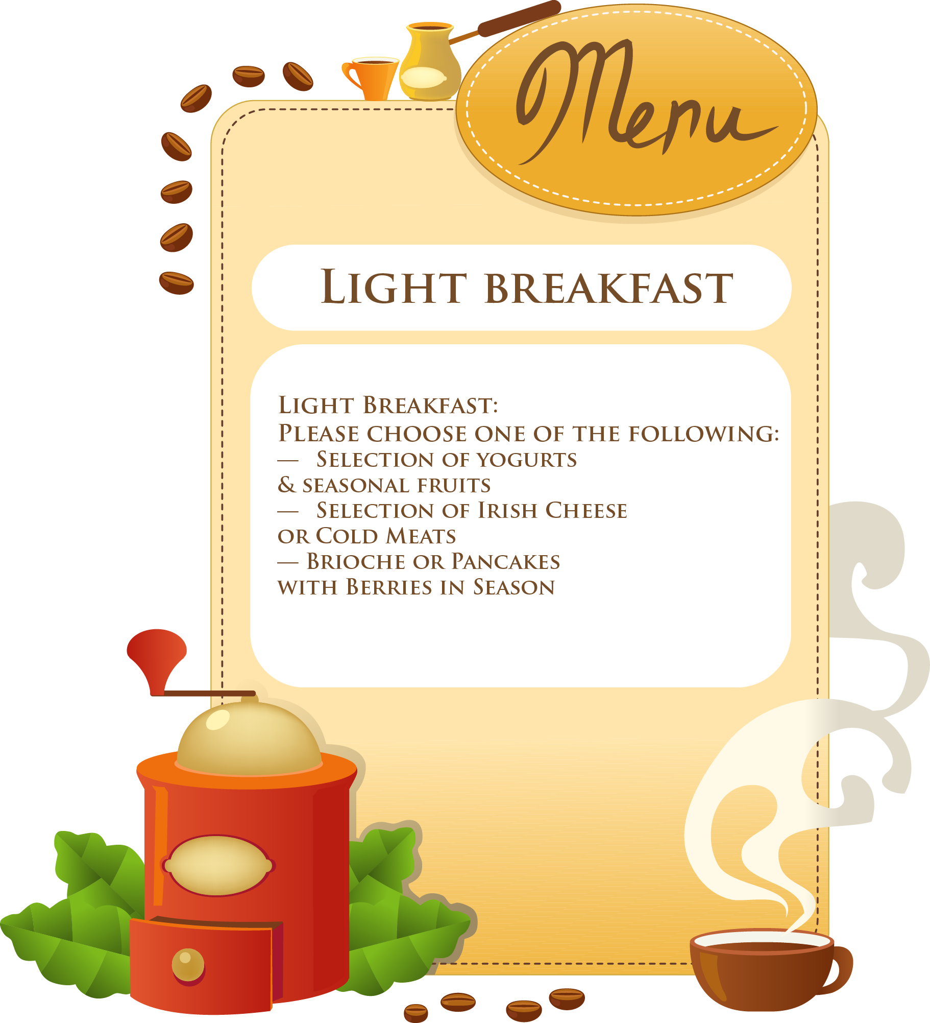 Tea clipart tea toast. Breakfast menu killowen house