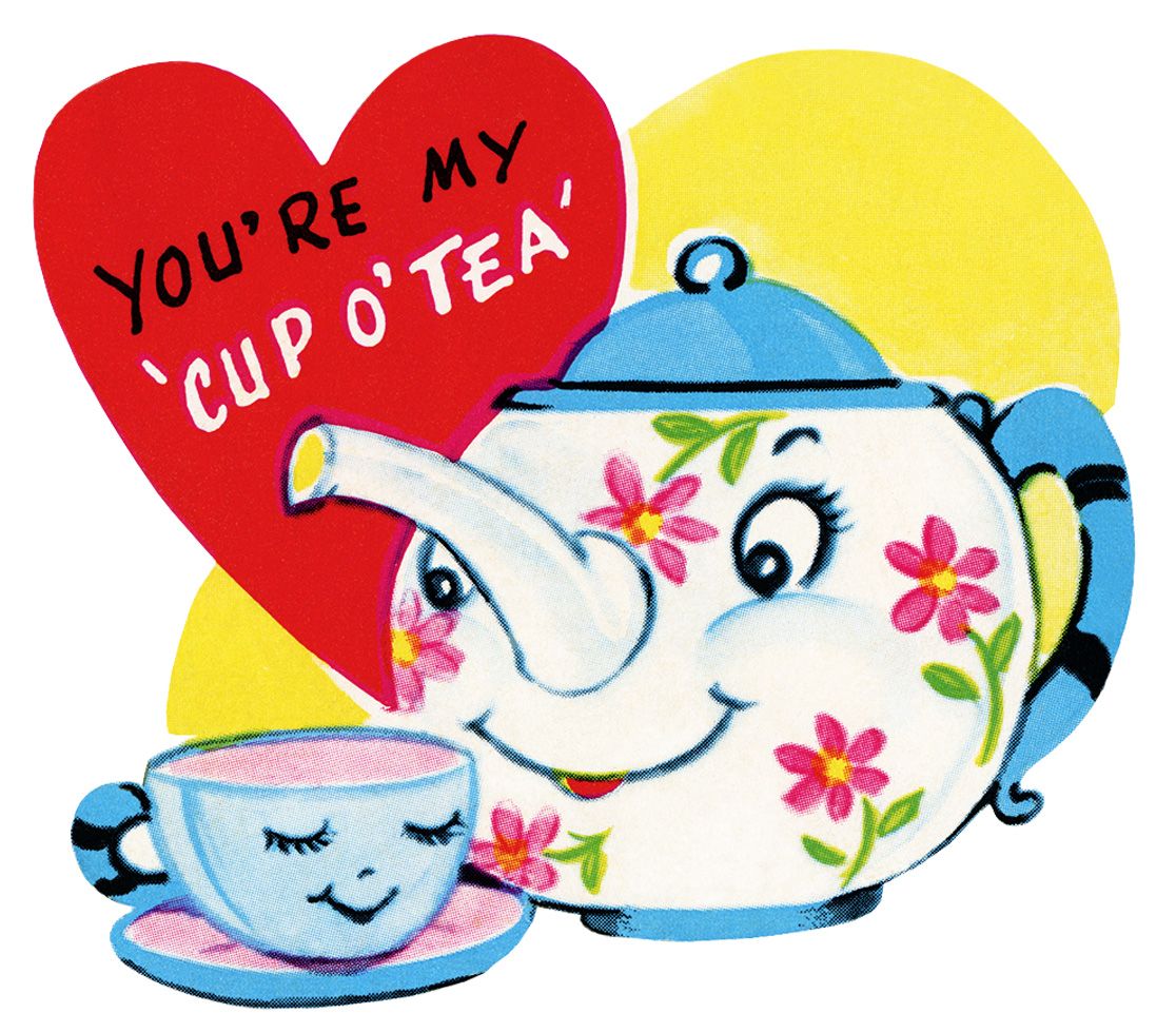 Free retro public domain. Tea clipart valentine