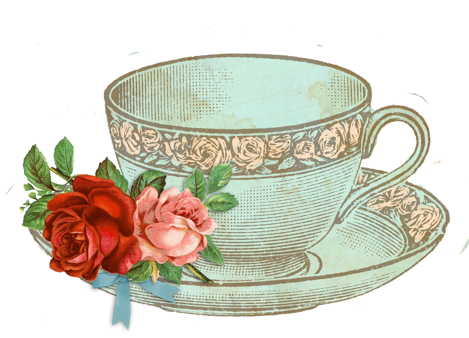 tea clipart vintage