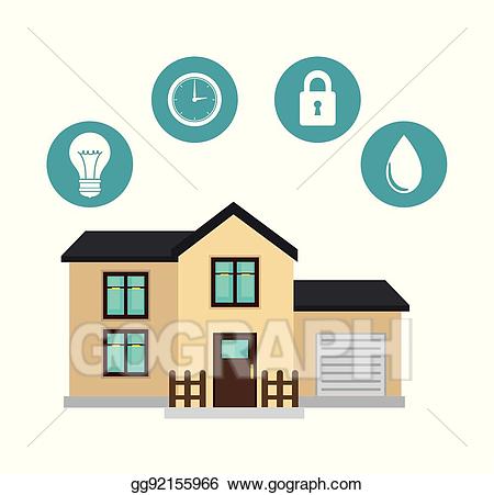 Technology clipart in home. Eps vector smart icon