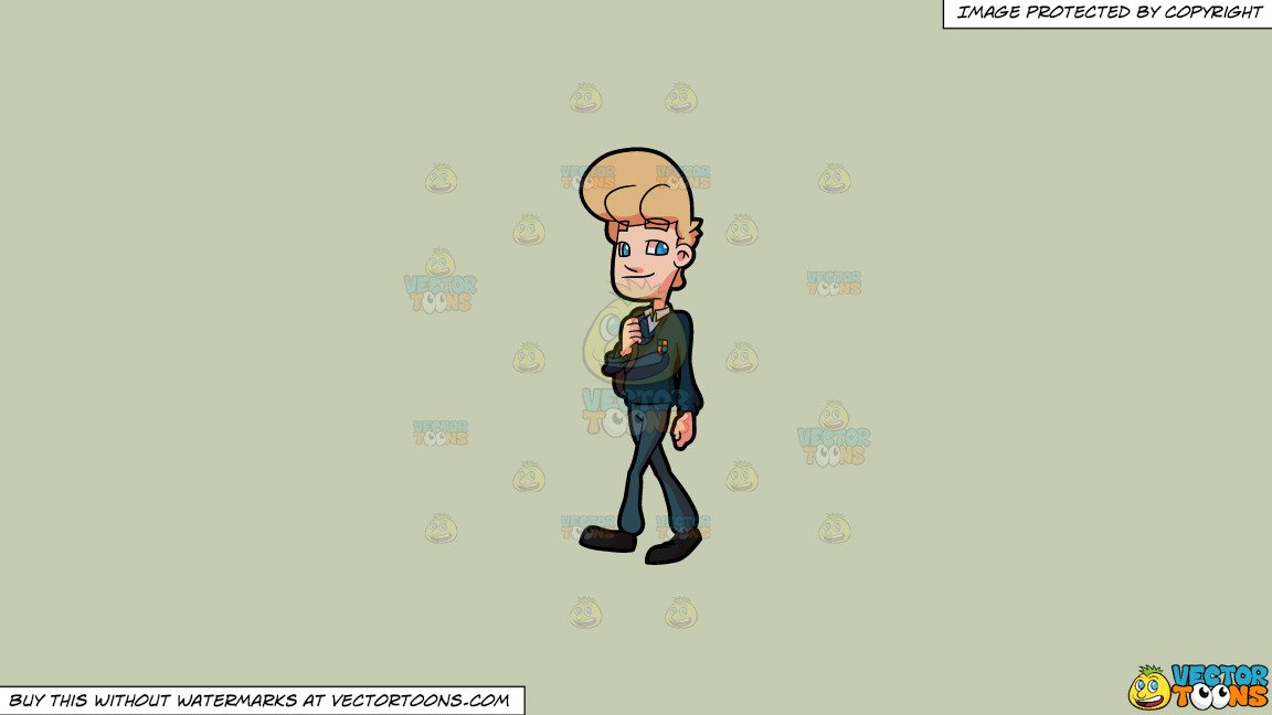 Teen clipart confident student. A male strides with