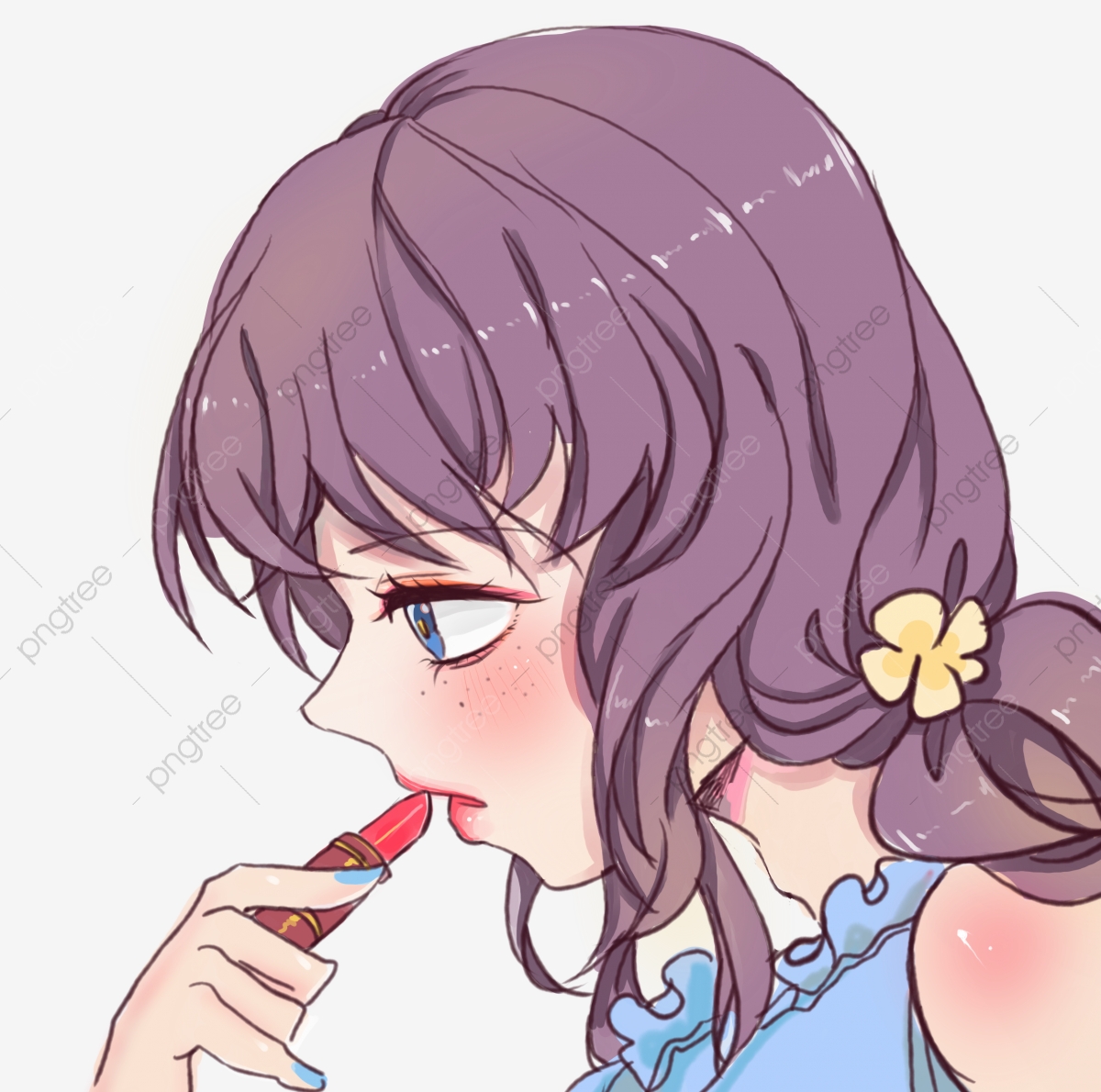 teen clipart purple hair