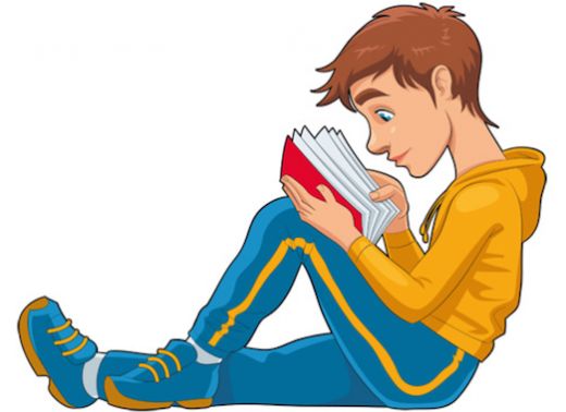 teen clipart reading