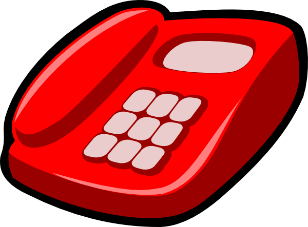 Telephone clipart. Modern red 
