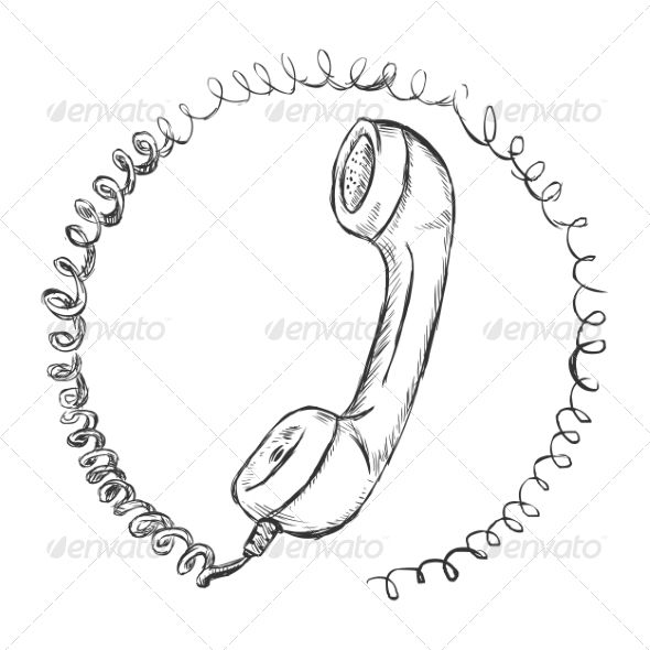 Telephone clipart draw. Handset travel journal in