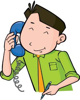 Free man with phone. Telephone clipart person