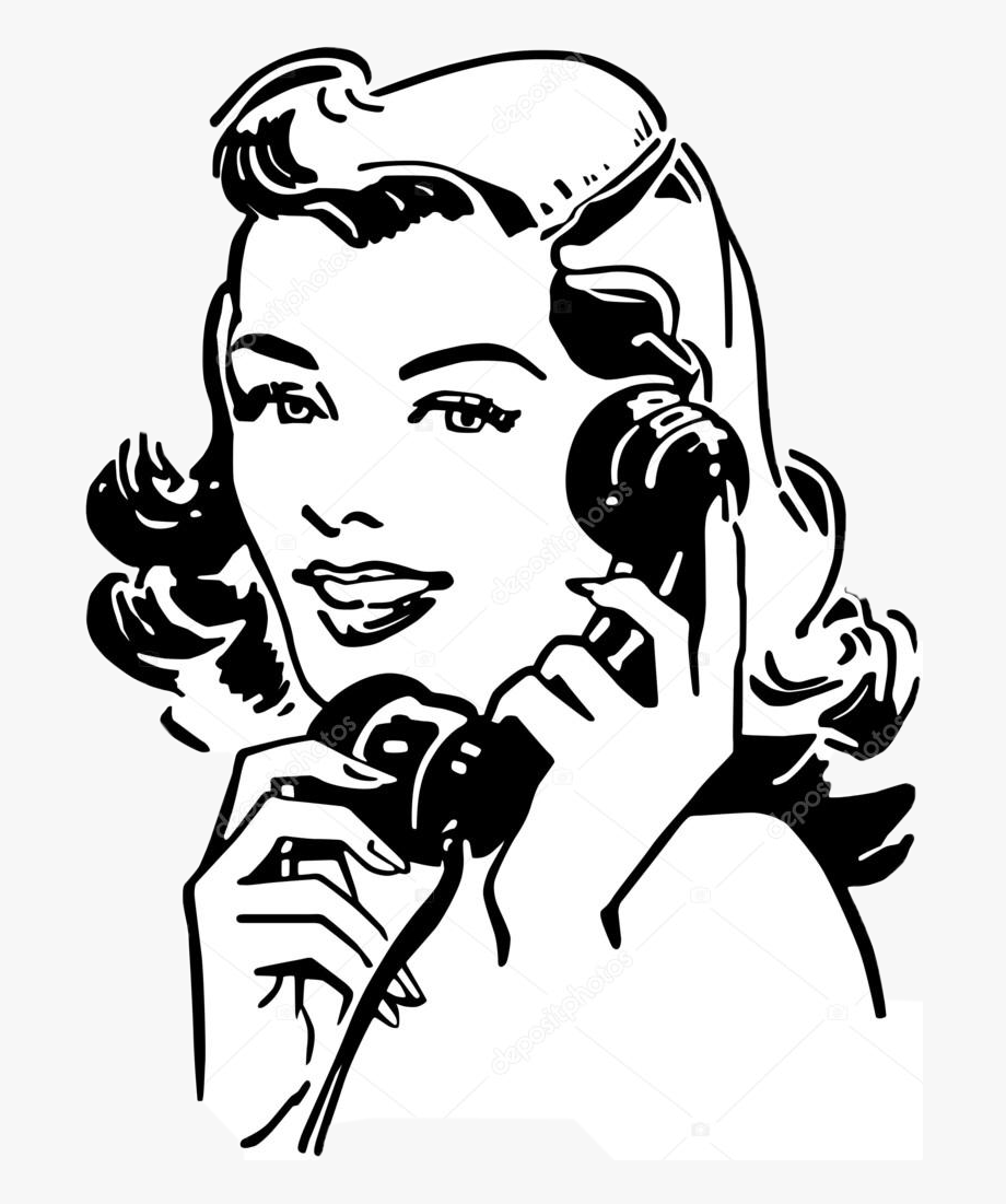telephone clipart woman phone