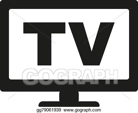 Vector stock the tv. Television clipart telly