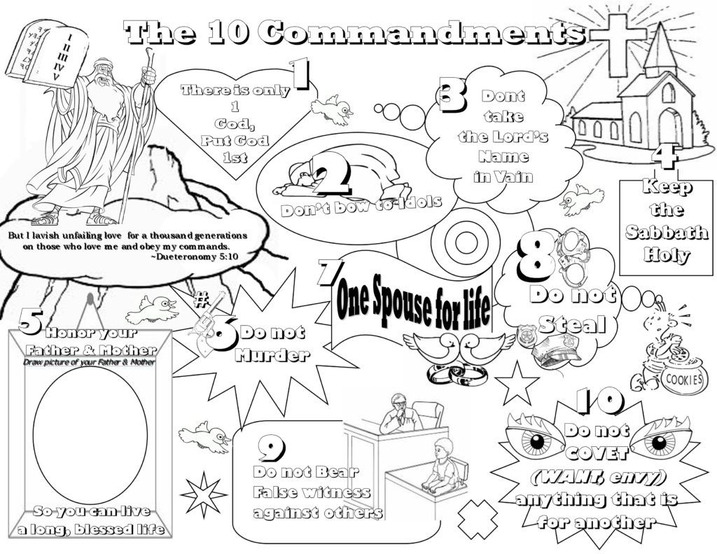 ten commandments clipart colour