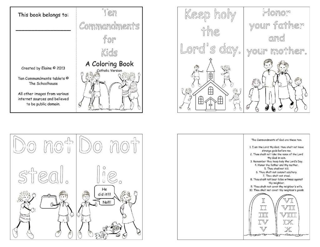 ten commandments clipart printable mini book