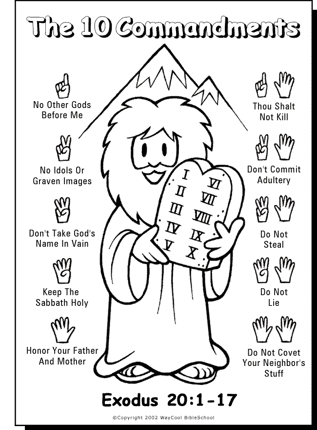 Ten commandments clipart sunday school. Free coloring pages download
