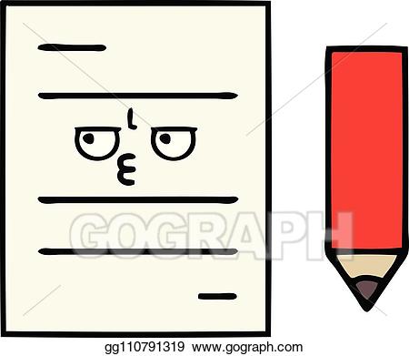 Vector art cartoon paper. Test clipart cute