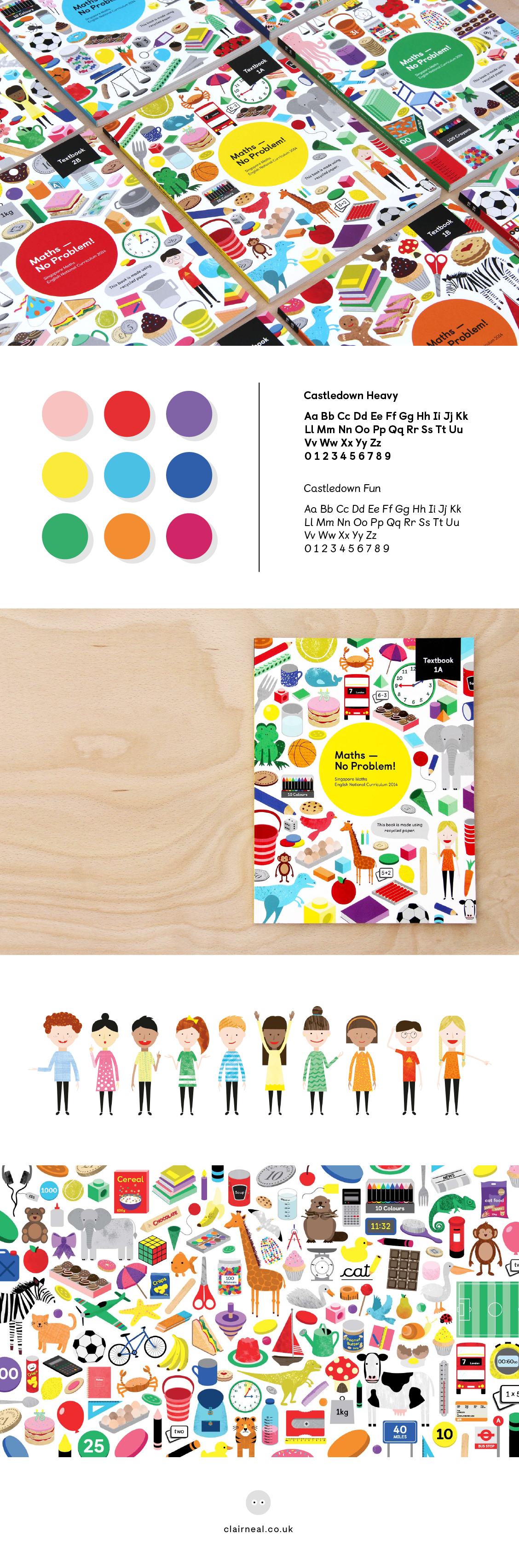 Maths no problem books. Textbook clipart colourful book