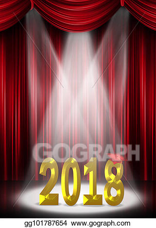 Stock illustration gold text. Theatre clipart graduation stage