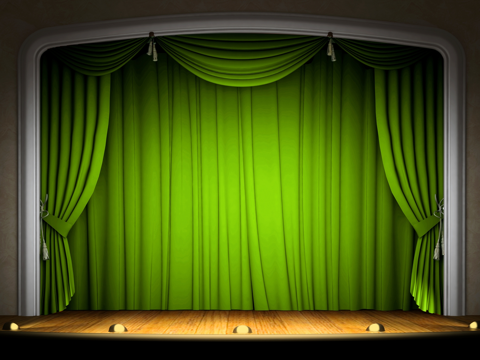 theatre clipart green curtain