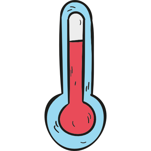 Flat icon page. Thermometer clip art cartoon