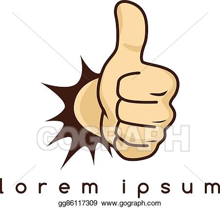 Thumb clipart sign. Vector stock up hand