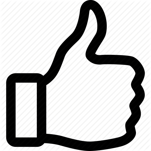 Social productivity line art. Thumbs up icon png
