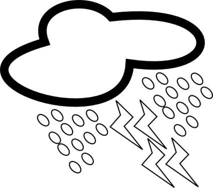 thunderstorm clipart black and white