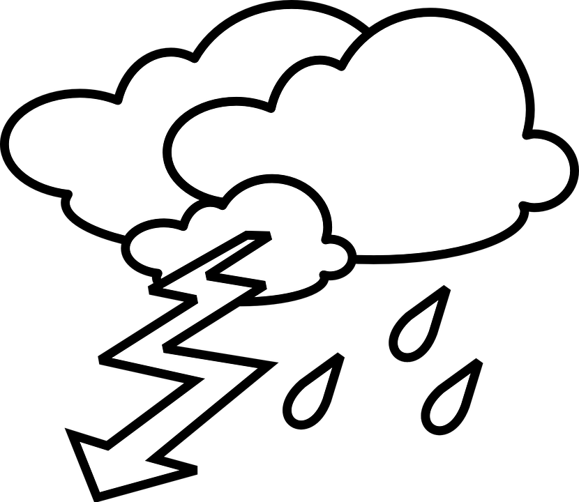 Thunderstorm clipart stormy season. Realistic lightning drawing hanslodge