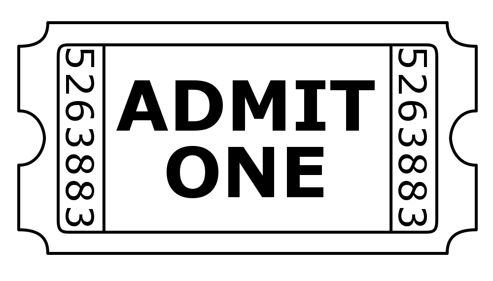 tickets clipart black and white