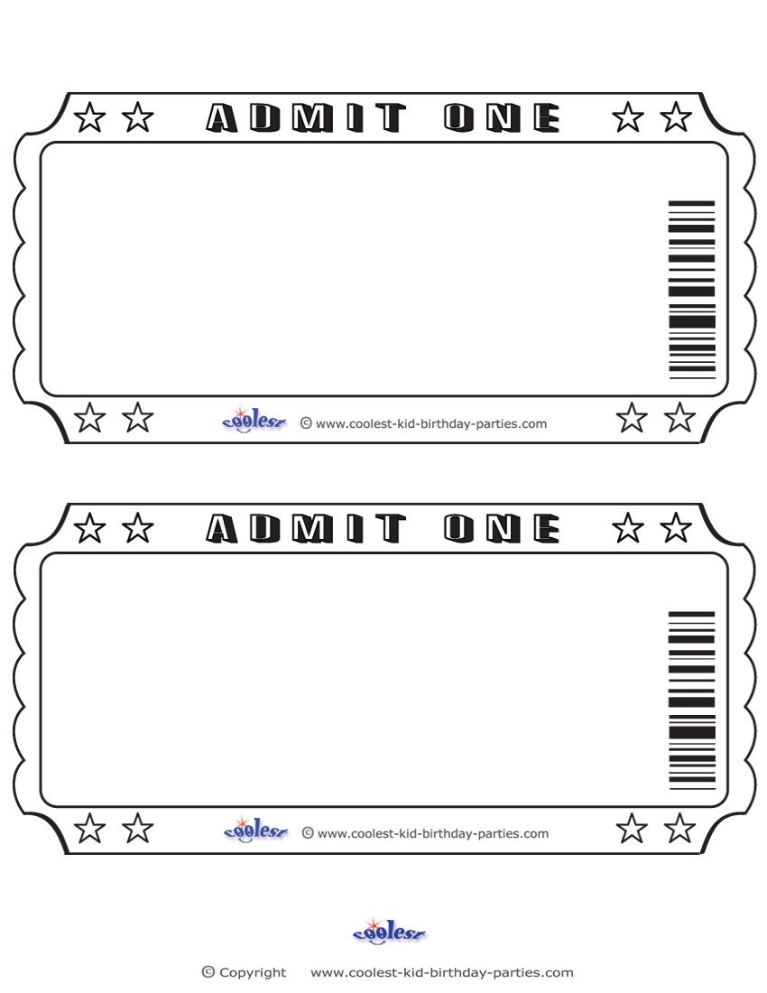 ticket clipart coloring page