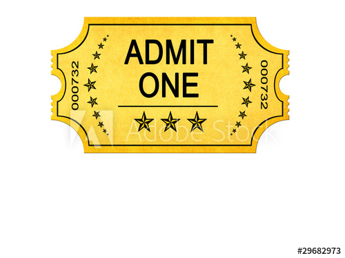 Vintage admit one buy. Ticket clipart entrance ticket