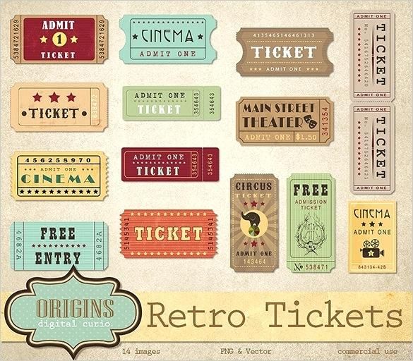 ticket clipart old fashioned