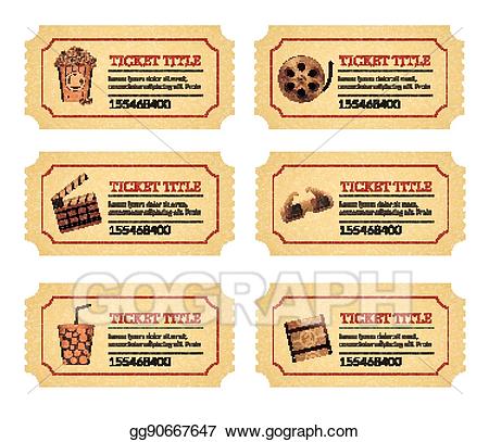 ticket clipart old movie
