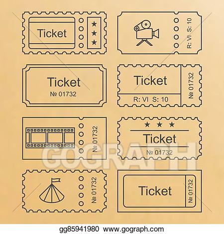 ticket clipart old movie
