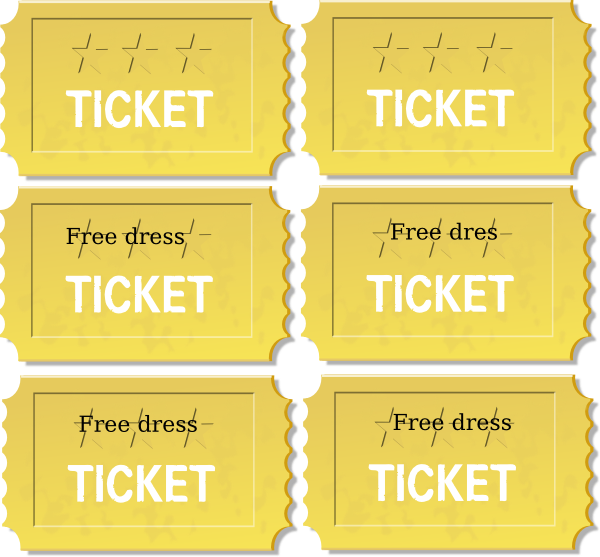 Ticket clipart printable. Free dress pass clip
