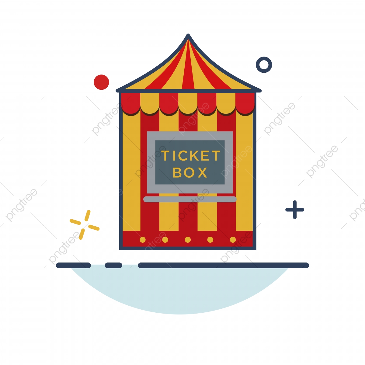 Carnival icon with outline. Ticket clipart ticket box