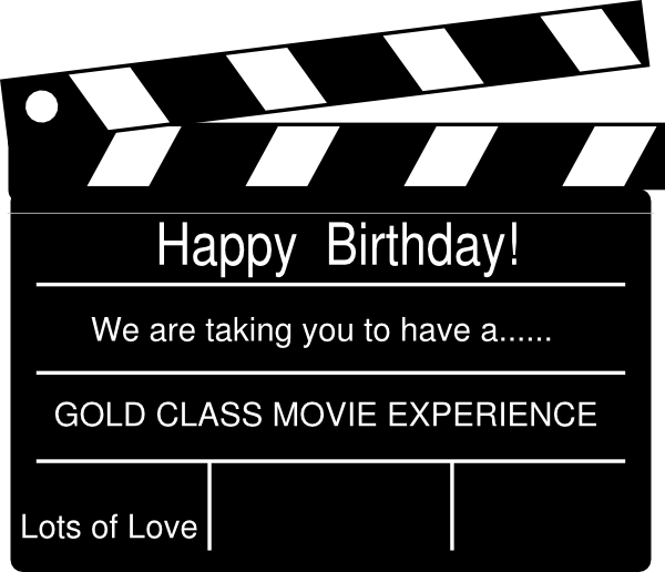 Tickets clipart generic. Birthday clapperboard clip art