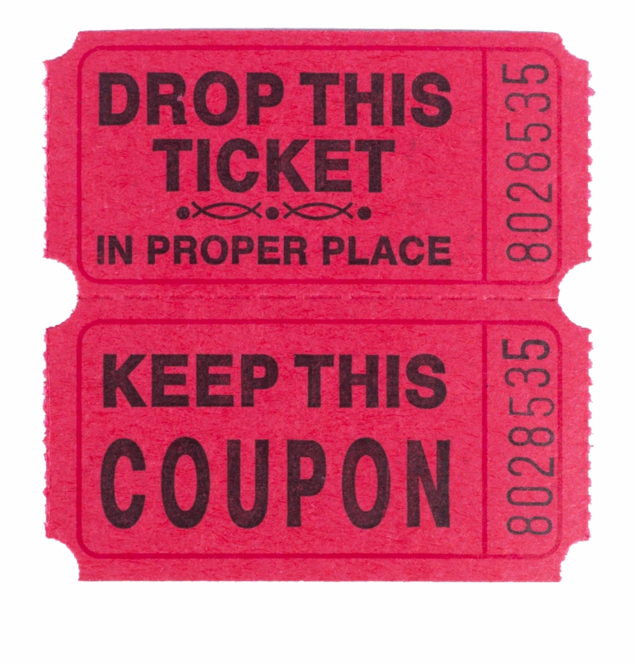 Tickets clipart single. Double roll raffle red