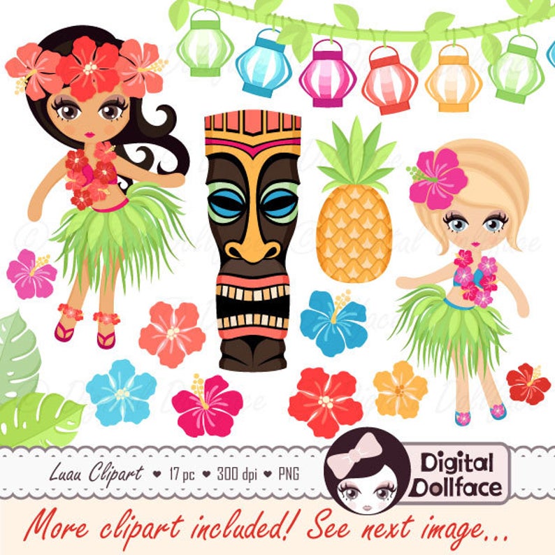 tiki clipart fruit hawaiian