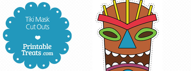 Tiki clipart printable. Mask cut outs treats