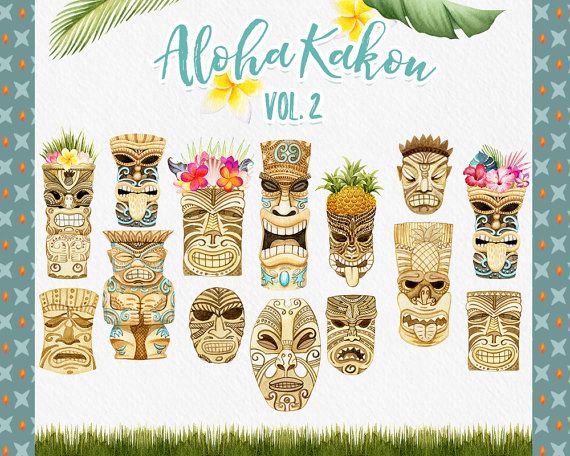 Tribal style clip art. Tiki clipart printable