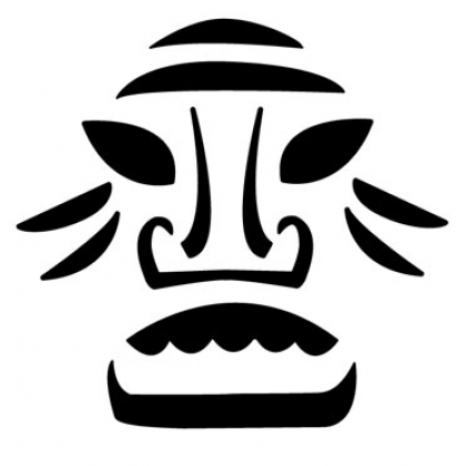 Tiki clipart simple. Free mask template download