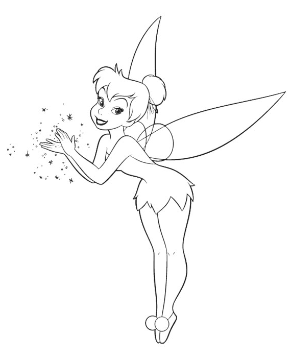 tinkerbell clipart line drawing